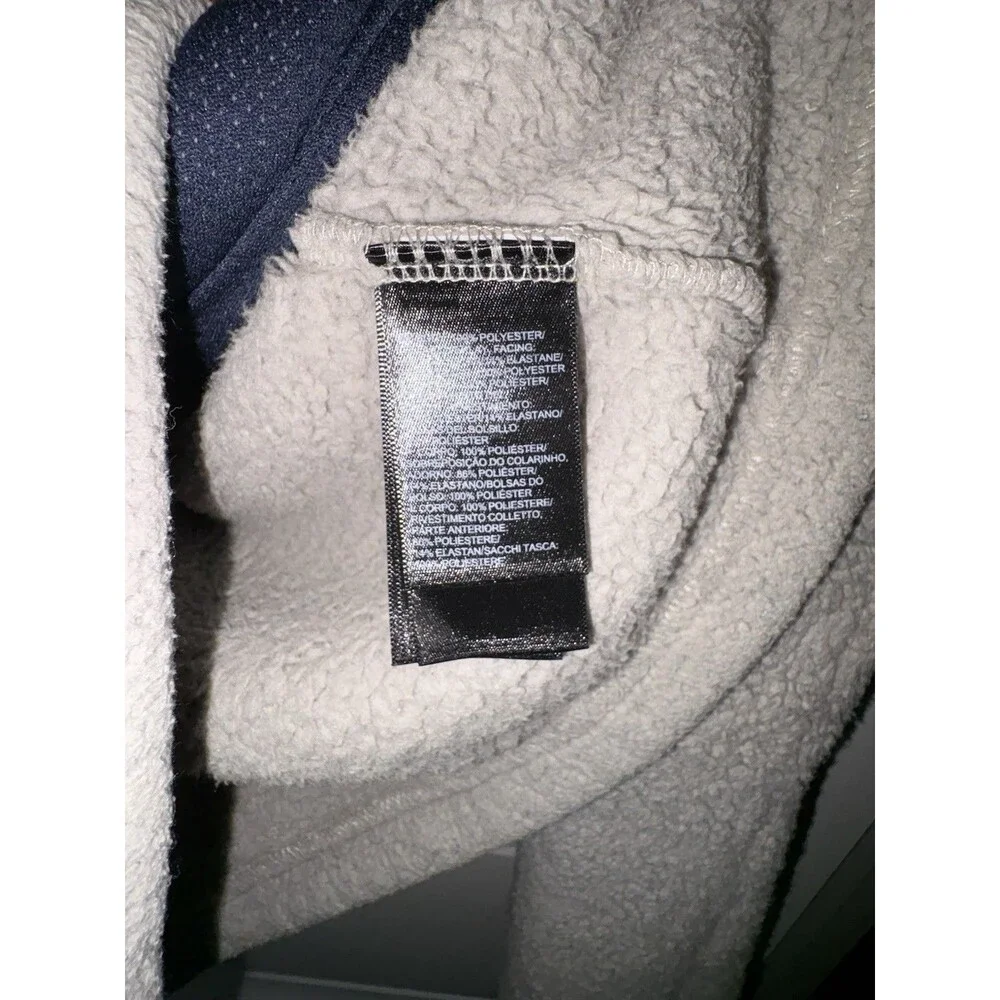 The North Face Campshire Sherpa Fleece Pullover Mens Small Gray Blue Quarter Zip